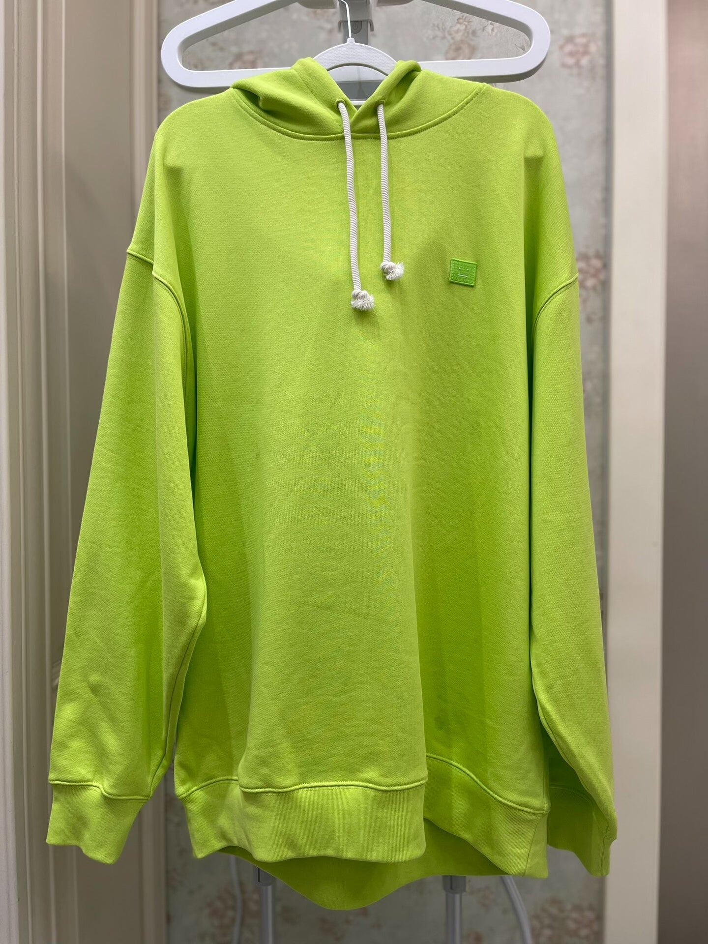 Acne Smile Hoodie in Bright Green