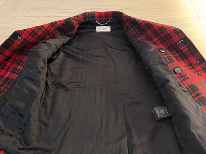 Saint Laurent Hedi Slimane Plaid Coat