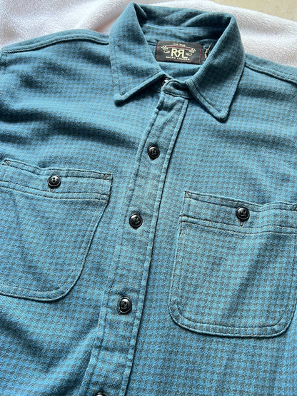 RRL Blue-Black Check Long-Sleeve Shirt S