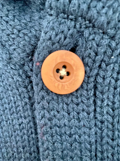 visvim Dark Blue Wool Cardigan Orange Buttons