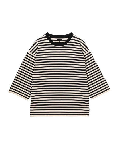 BEAMS 26SS Striped Loose Short Sleeve T-shirt
