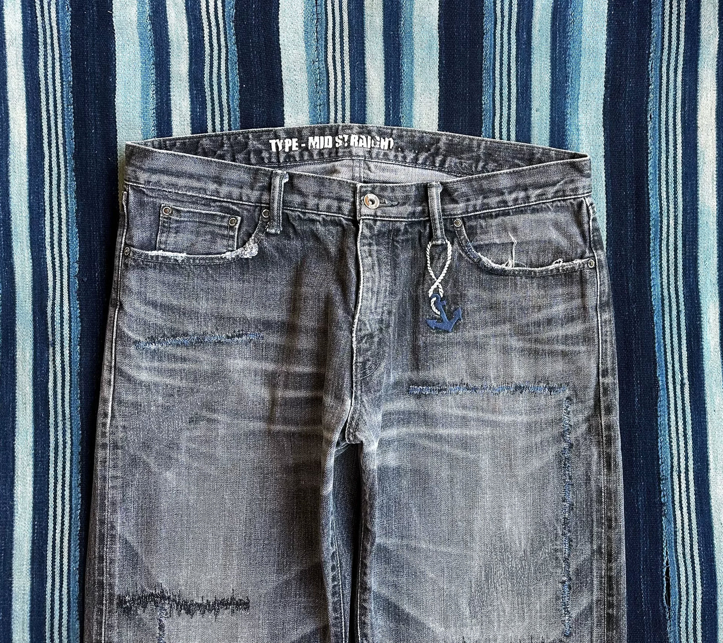 neighborhood anchor savage blue denim pants