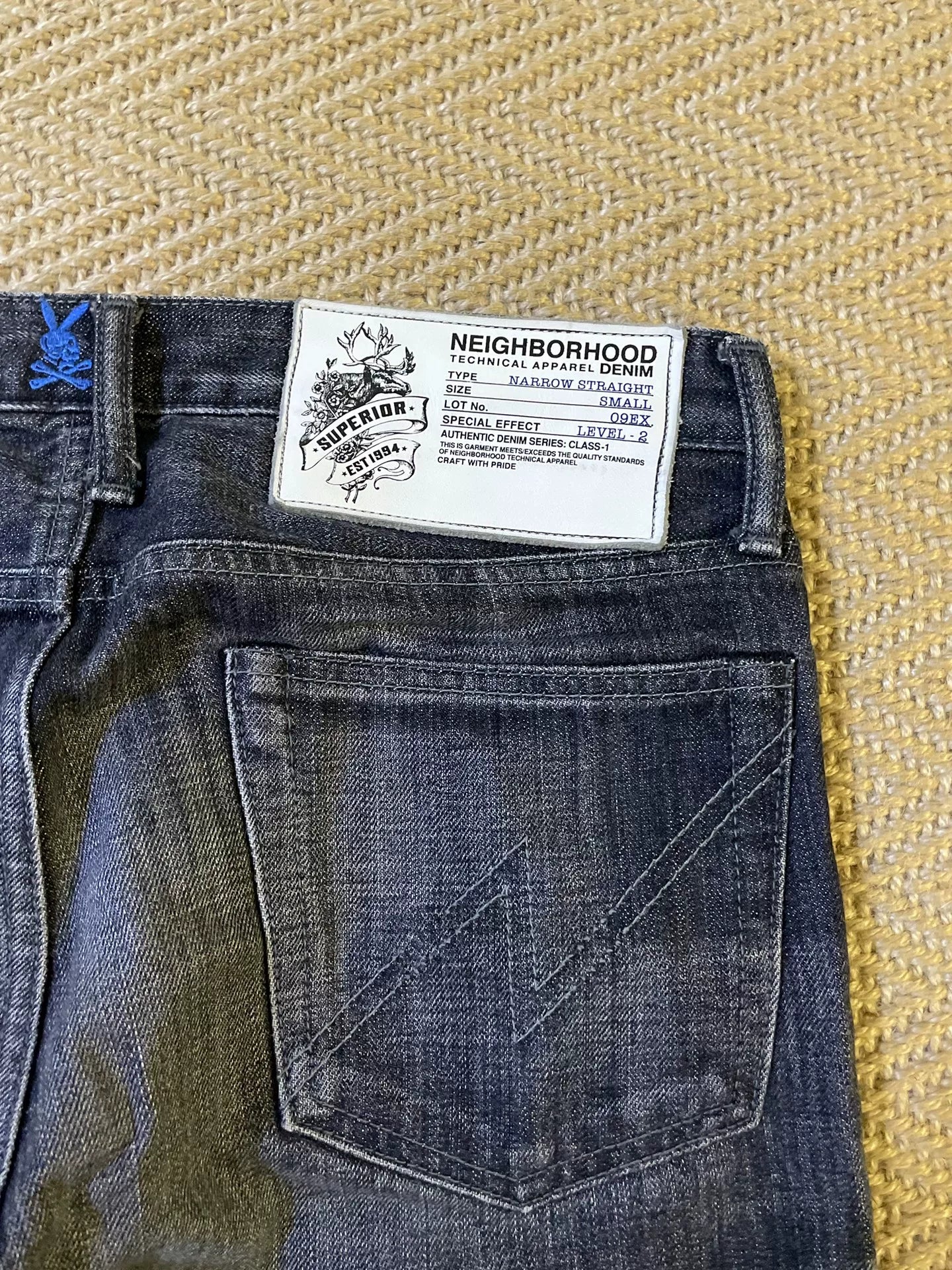 neighborhood black wash denim pants