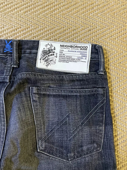 neighborhood black wash denim pants
