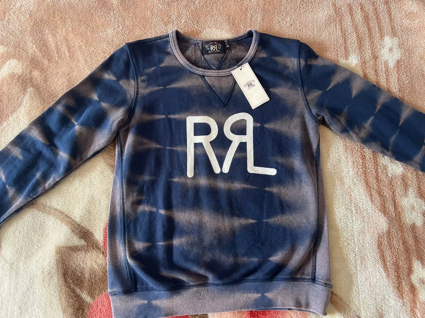 RRL Blue Tie-Dye Sweatshirt