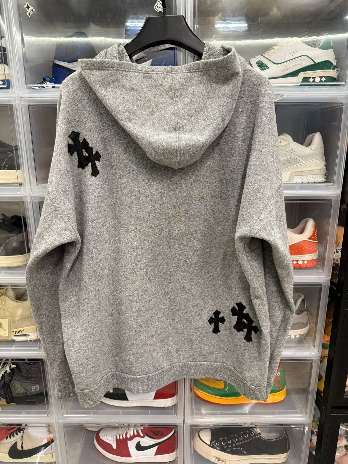 Chrome Hearts Black Cross Gray Hoodie