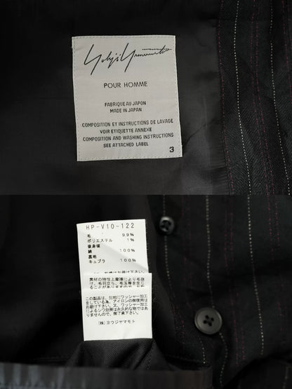 Yohji Yamamoto Black Red Striped Vest