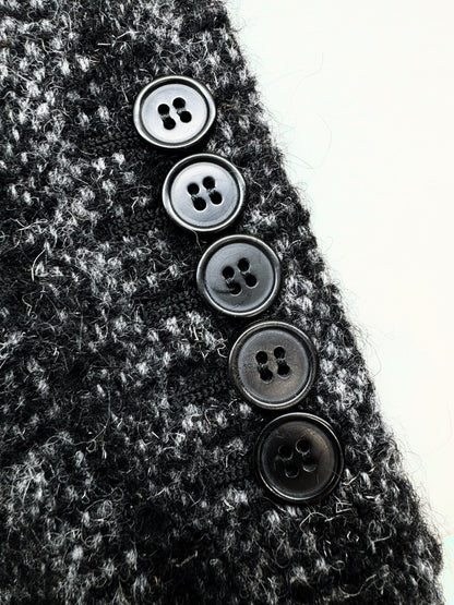 Saint Laurent Gray Black Check Wool Blazer