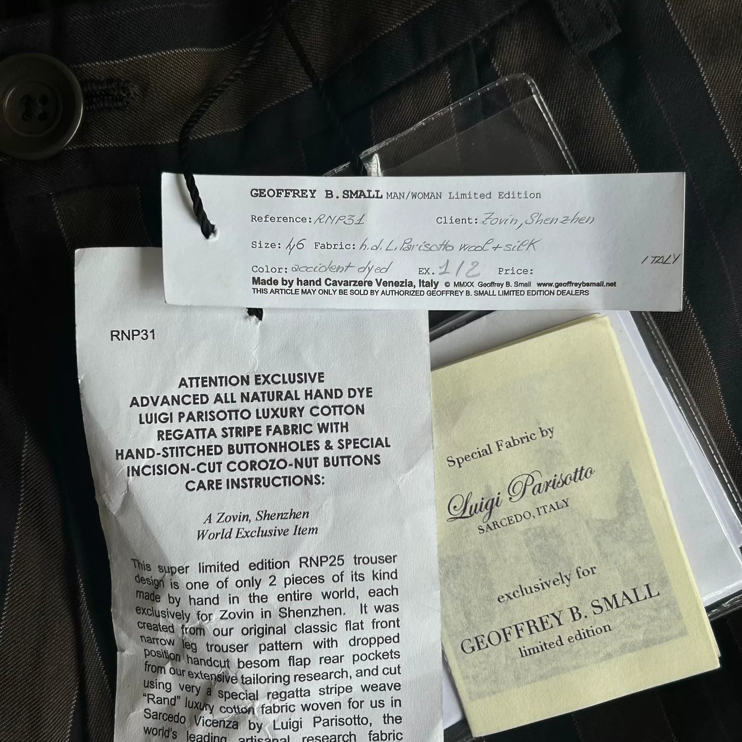 Geoffrey B. Small Silk Wool Striped Pants