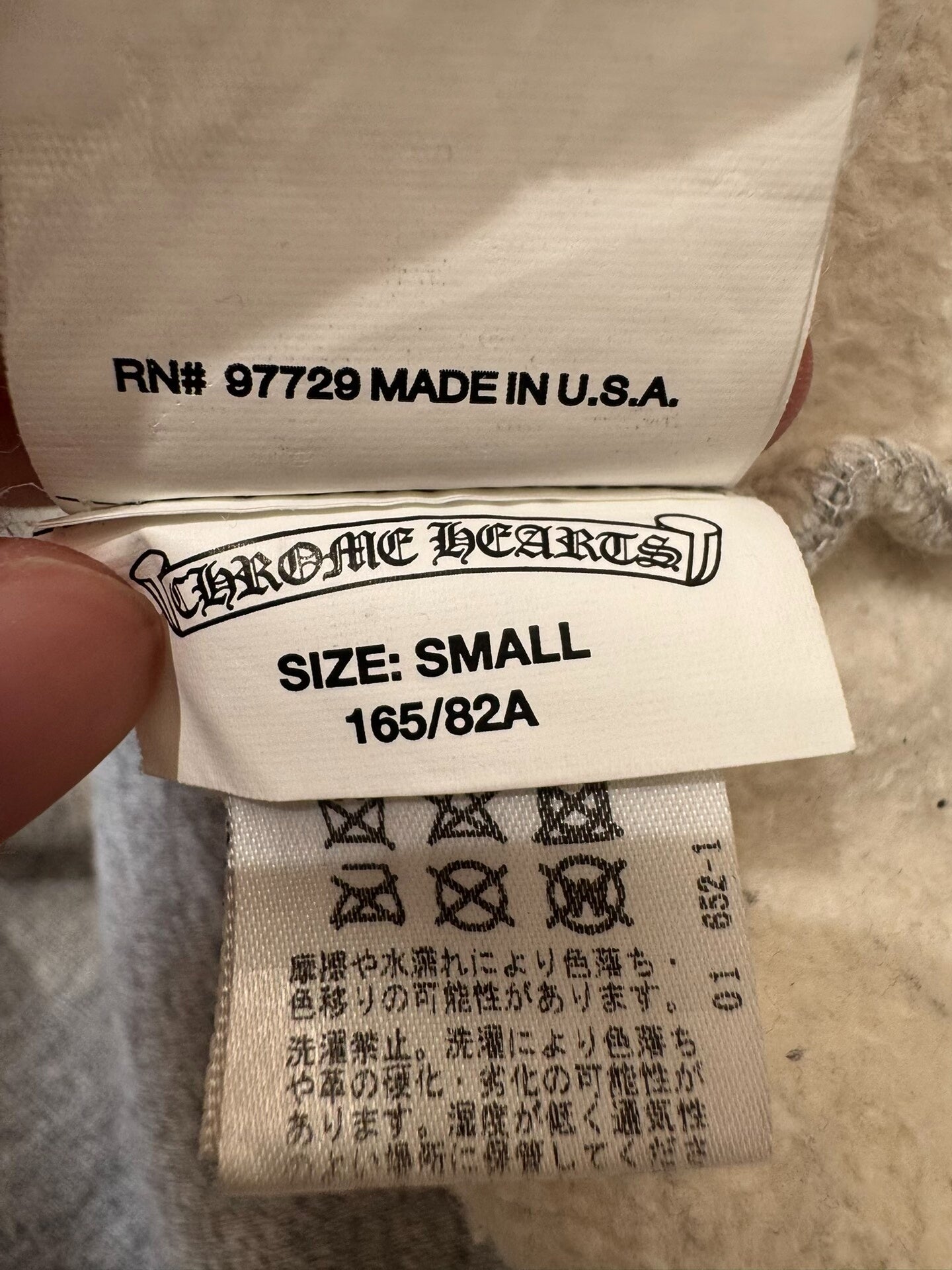 gray chrome hearts hoodie with cross detail