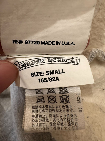 gray chrome hearts hoodie with cross detail