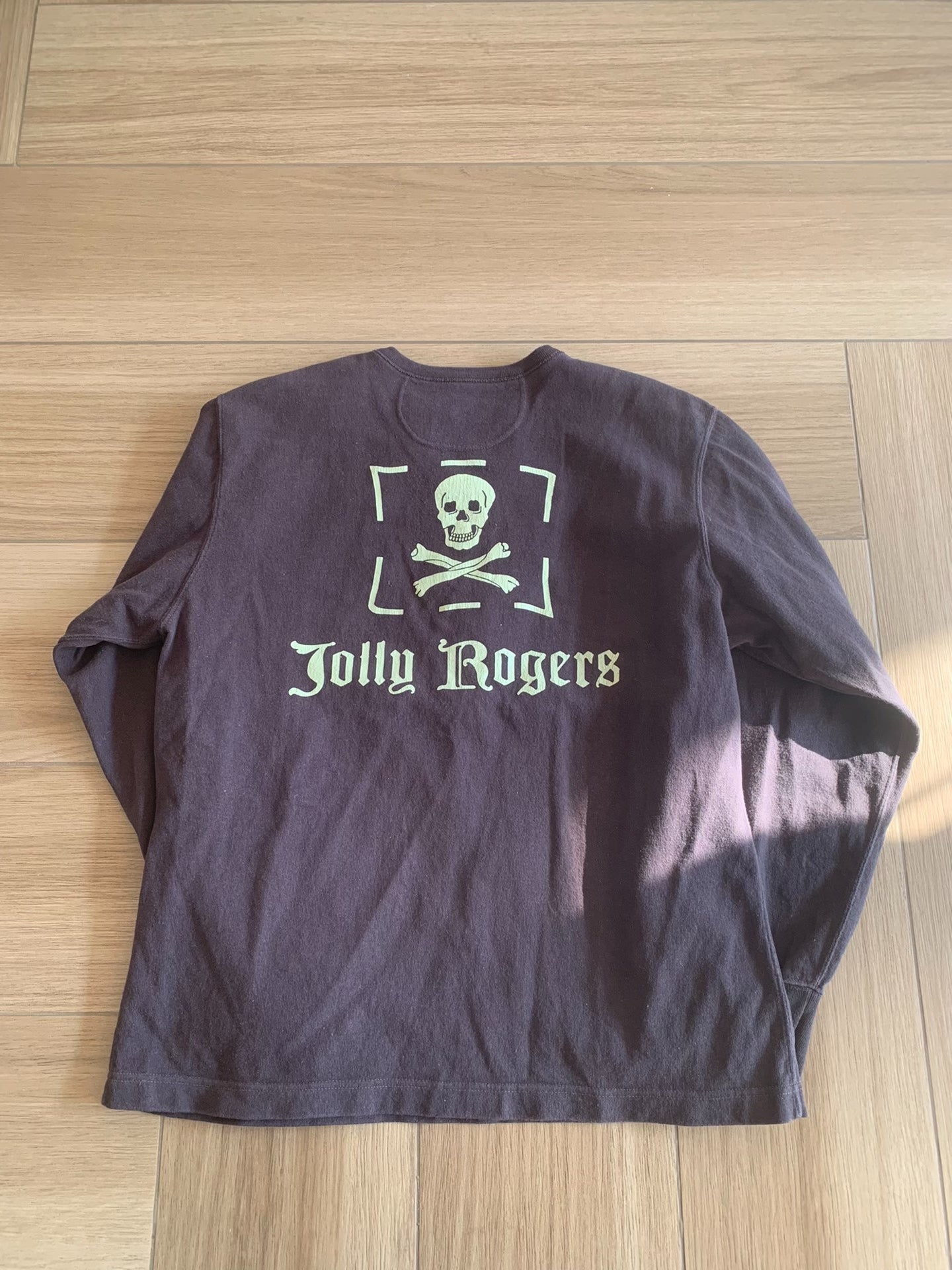 FREEWHEELERS Jolly Rogers Henley Longsleeve T-shirt