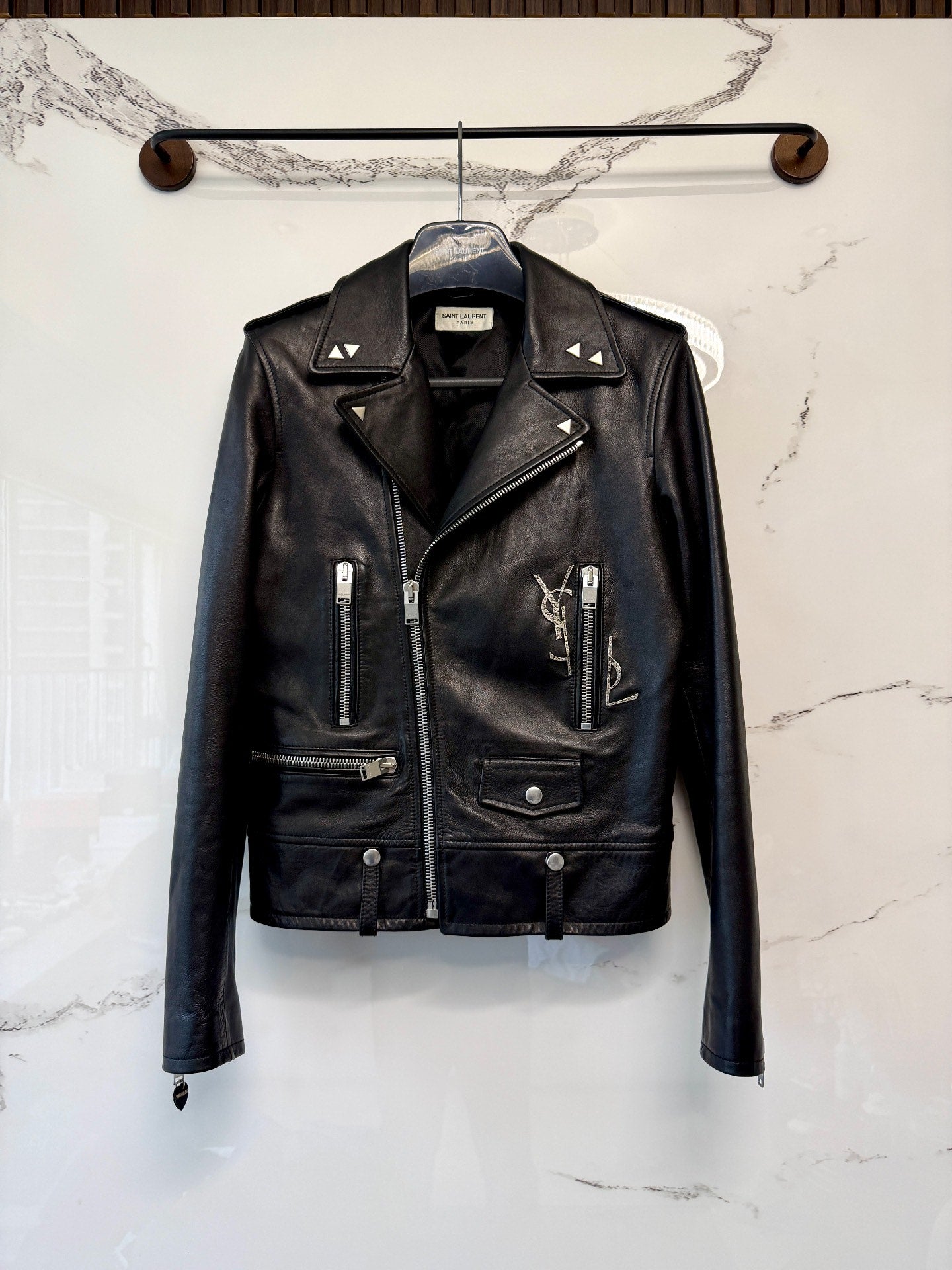 saint laurent studded l01 biker leather jacket