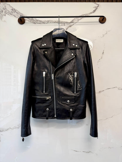 saint laurent studded l01 biker leather jacket