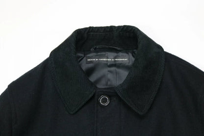 black denim by vanquish & fragment coat