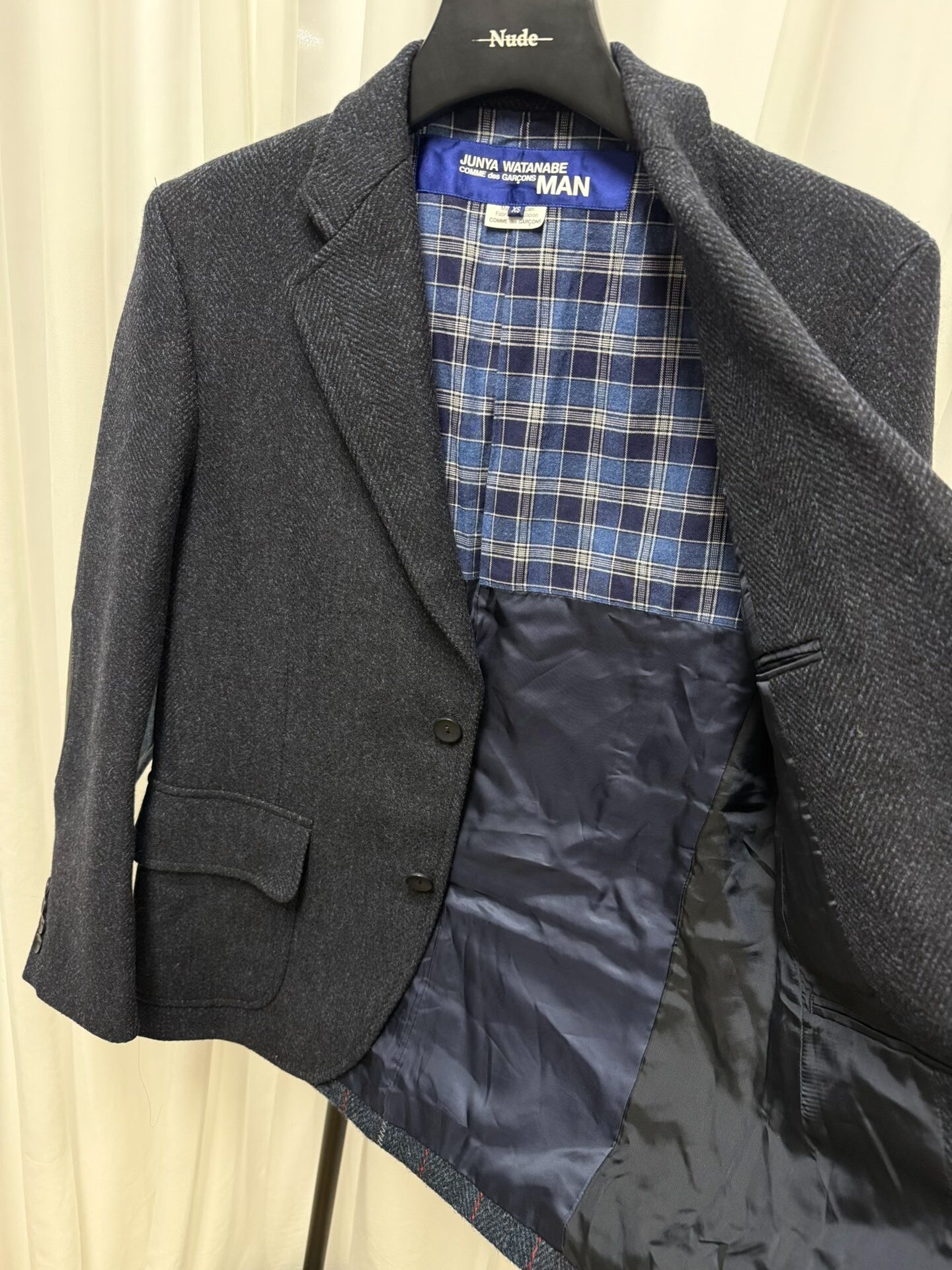 junya watanabe man denim jacket with leather