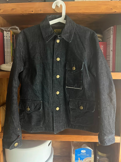 sturdy denim jacket with blanket lining