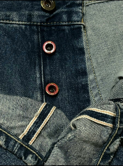 Denham Light Blue Distressed Denim Jeans