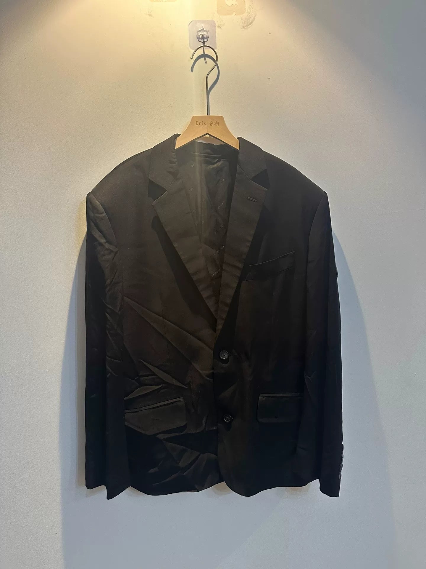 Balenciaga Black Logo Wide Suit Jacket