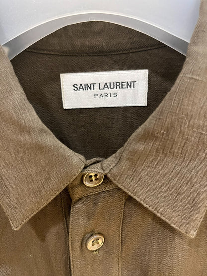 Saint Laurent Gold Embroidered Short-Sleeve Shirt