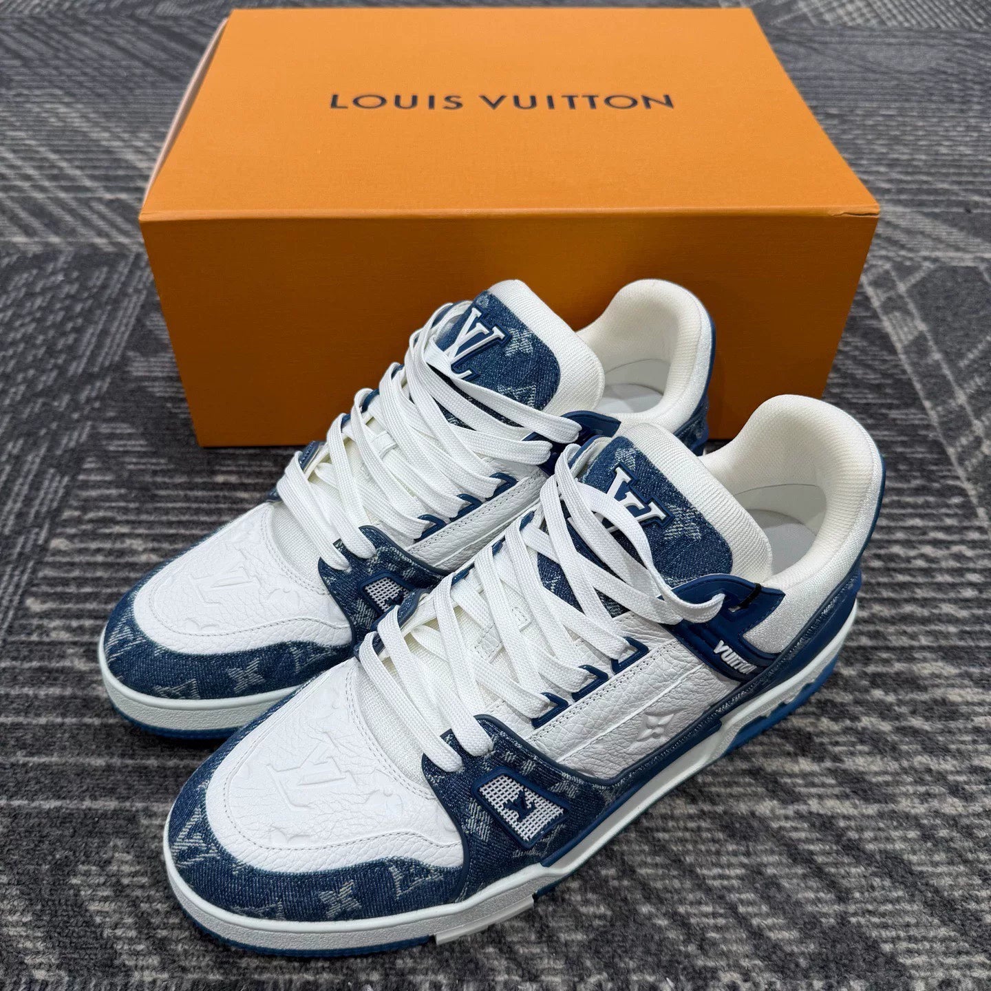 Louis Vuitton Blue Denim Trainers Size 44.5