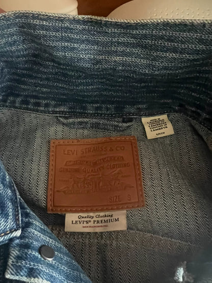 vintage levi's striped denim jacket