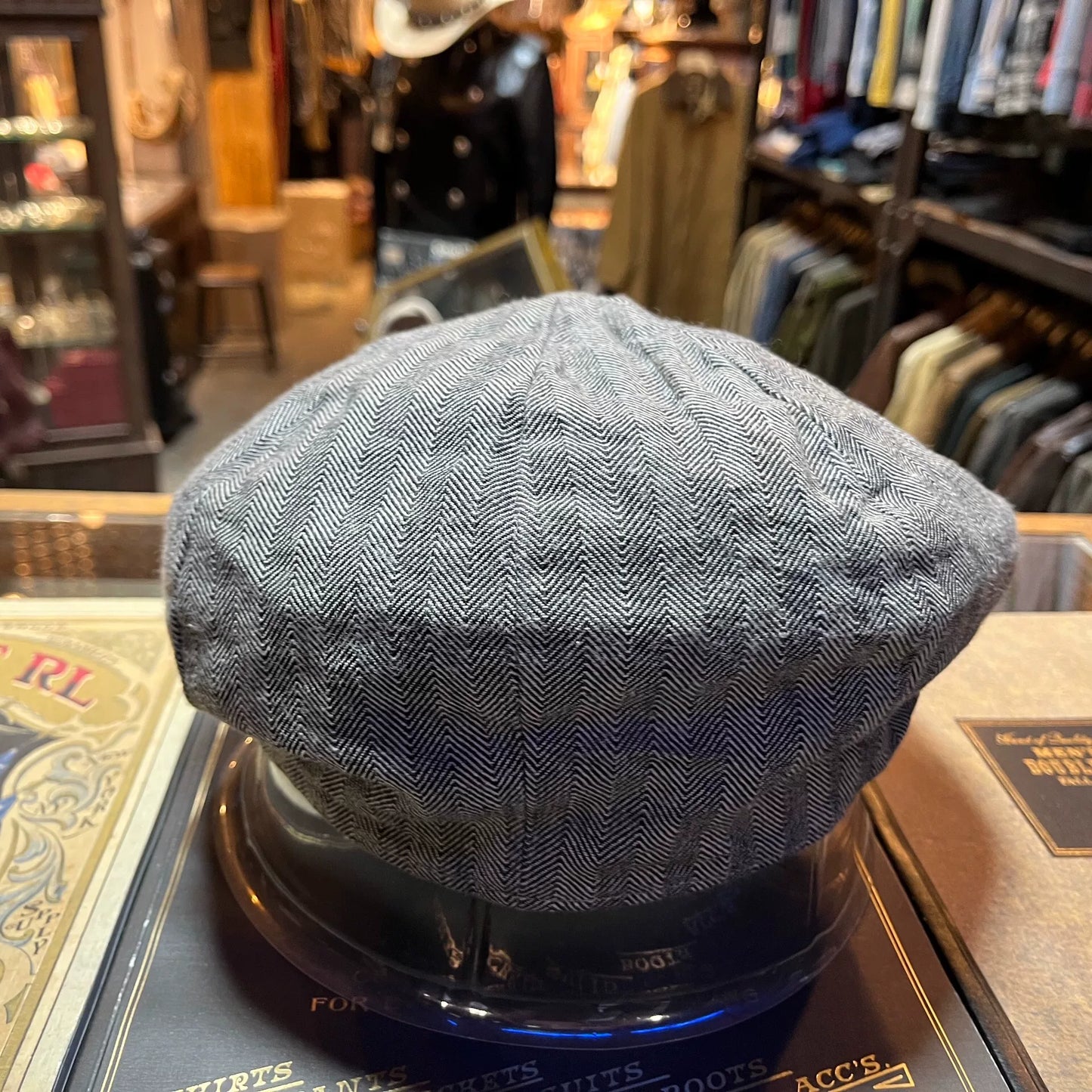 RRL Herringbone Newsboy Cap