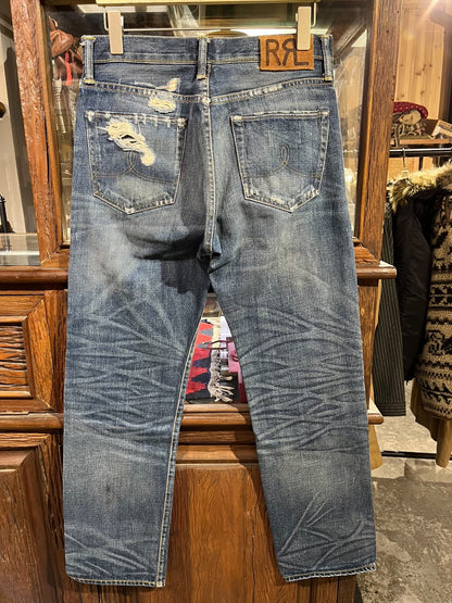 RRL Vintage Limited Patch Distressed Jeans
