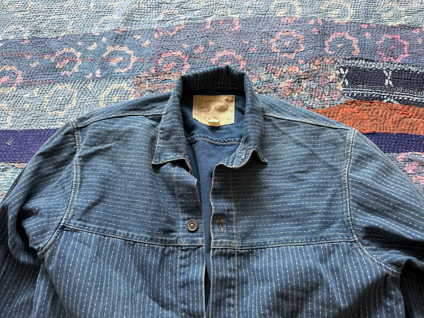 rrl wabash striped single-pocket jacket