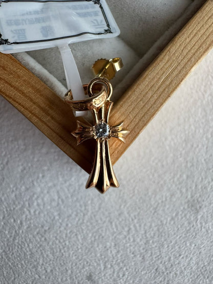 Chrome Hearts 22k Gold Babyfat Earrings