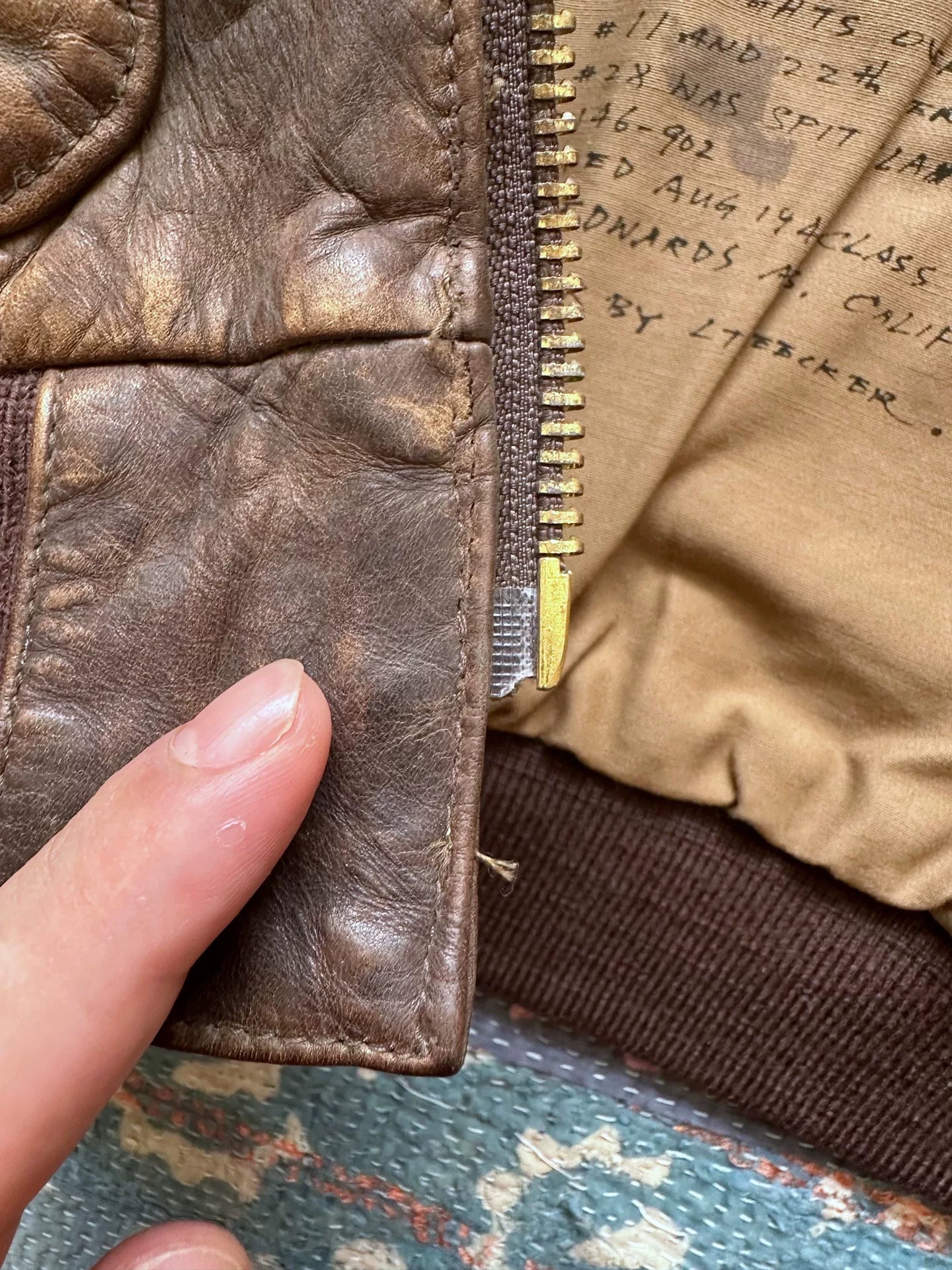 vintage ralph lauren distressed leather jacket