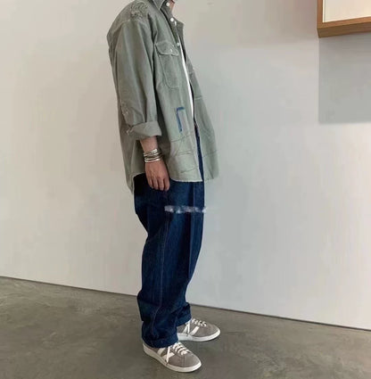 visvim ss camus braces pants in dry denim