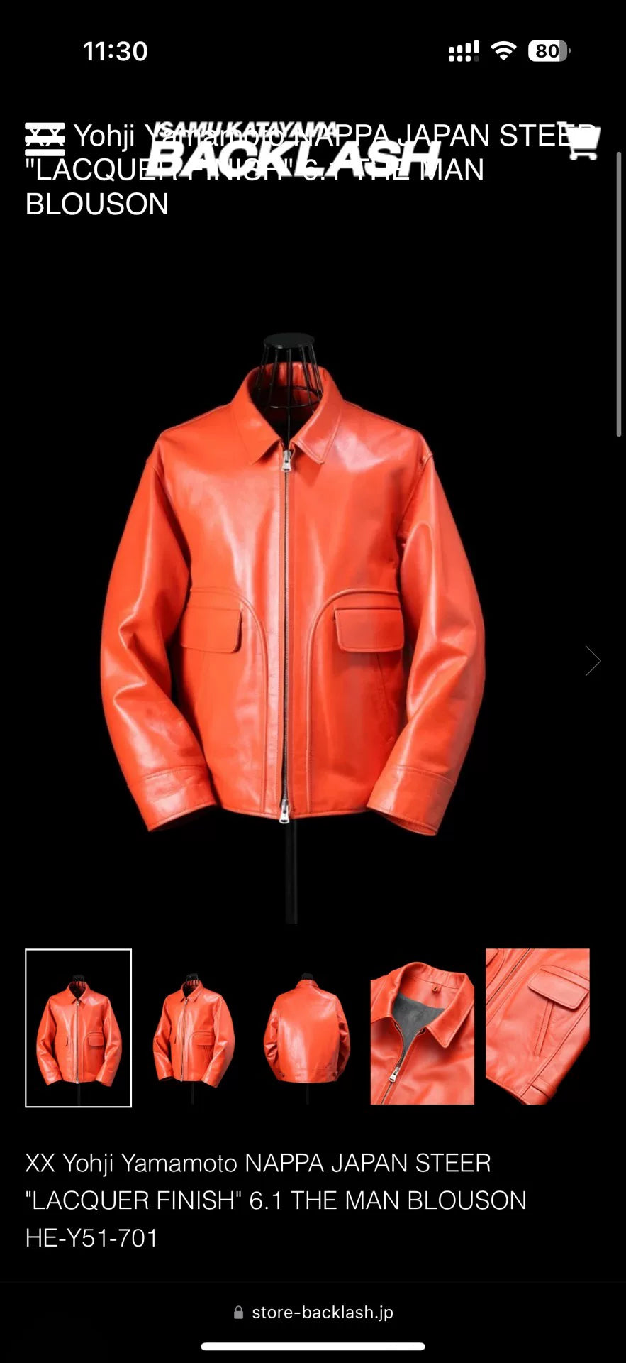 yohji yamamoto 22aw zip-up leather jacket