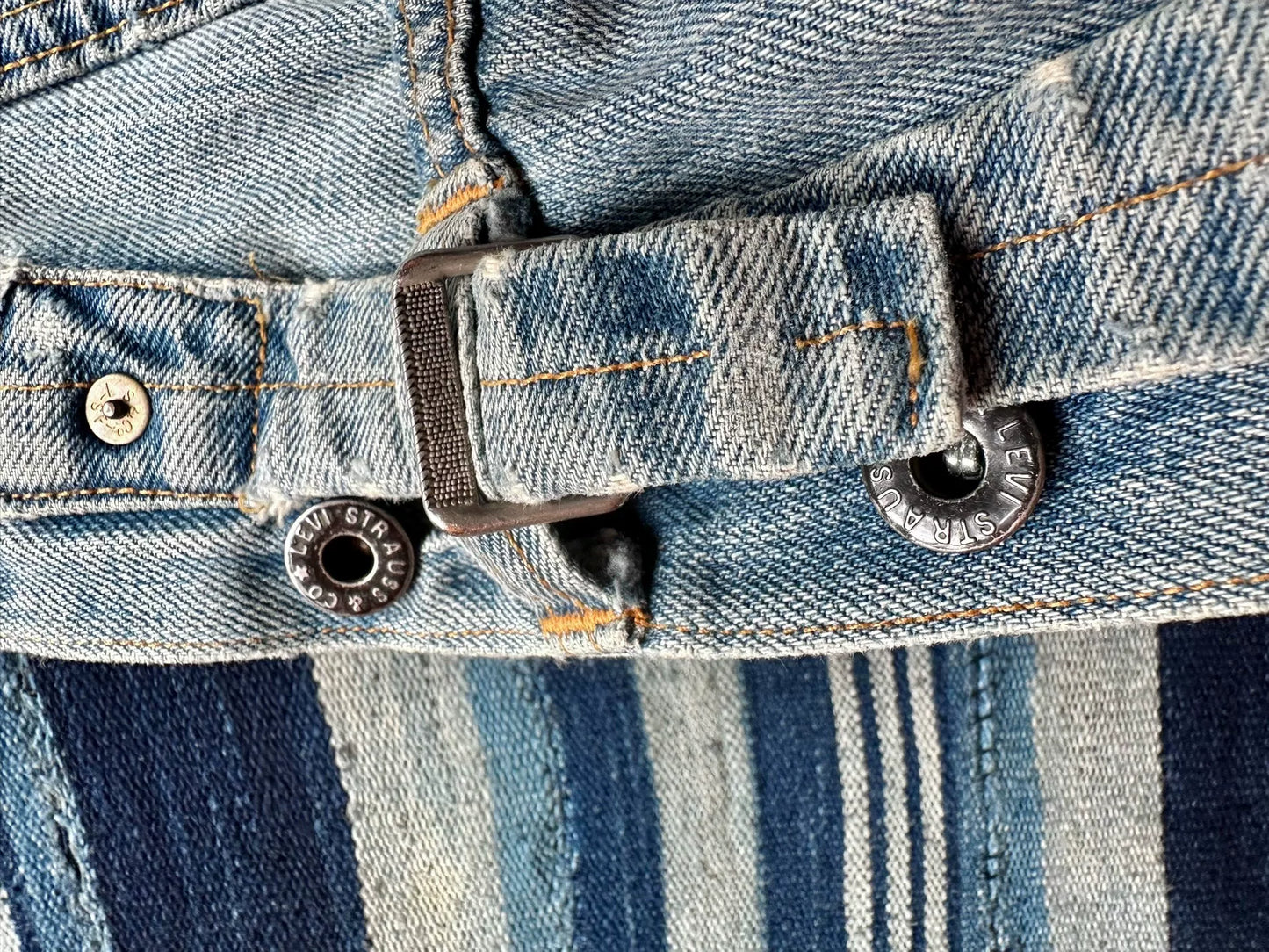 vintage levi's 555 raw denim washed pants