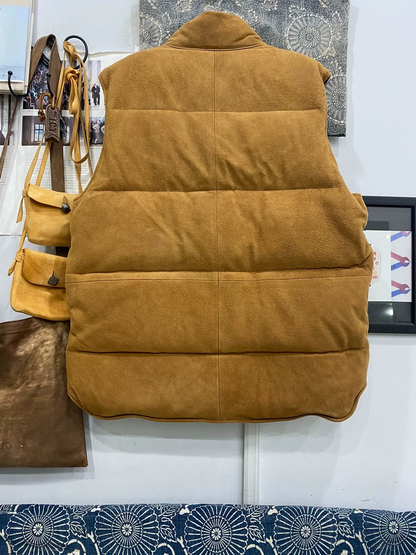 VISVIM Walker Down Vest in Camel Color