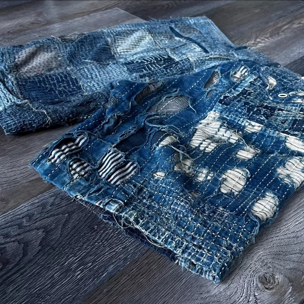 Kapital Boro Sashiko Straight Shorts