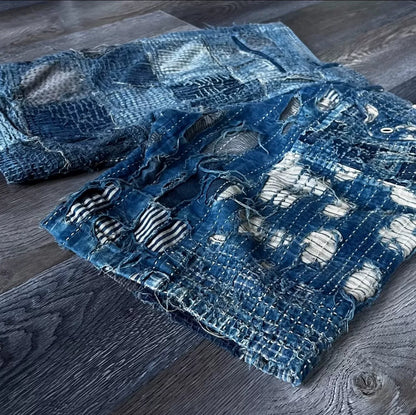 Kapital Boro Sashiko Straight Shorts