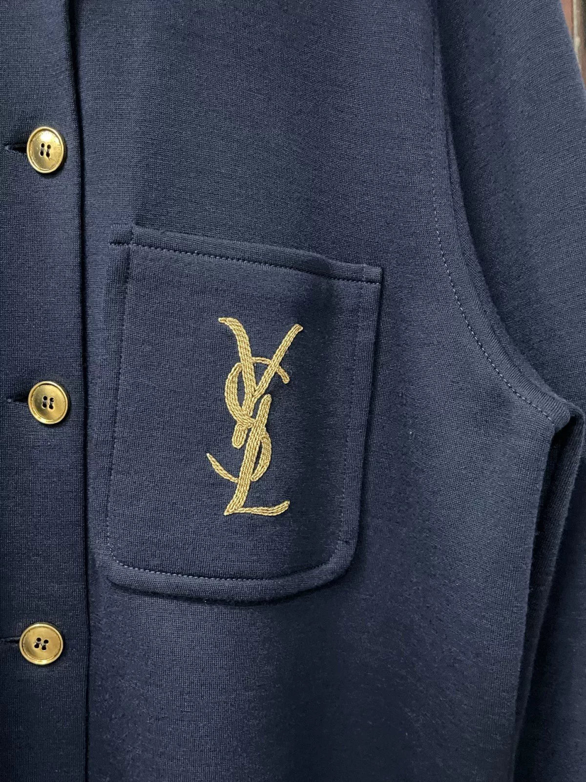 Saint Laurent Navy Shirt with YSL Logo