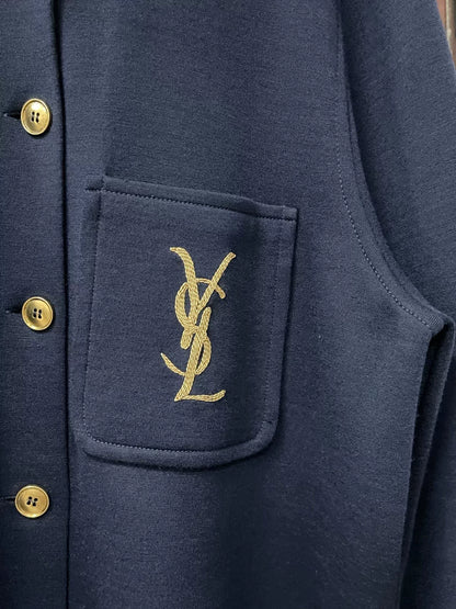 Saint Laurent Navy Shirt with YSL Logo