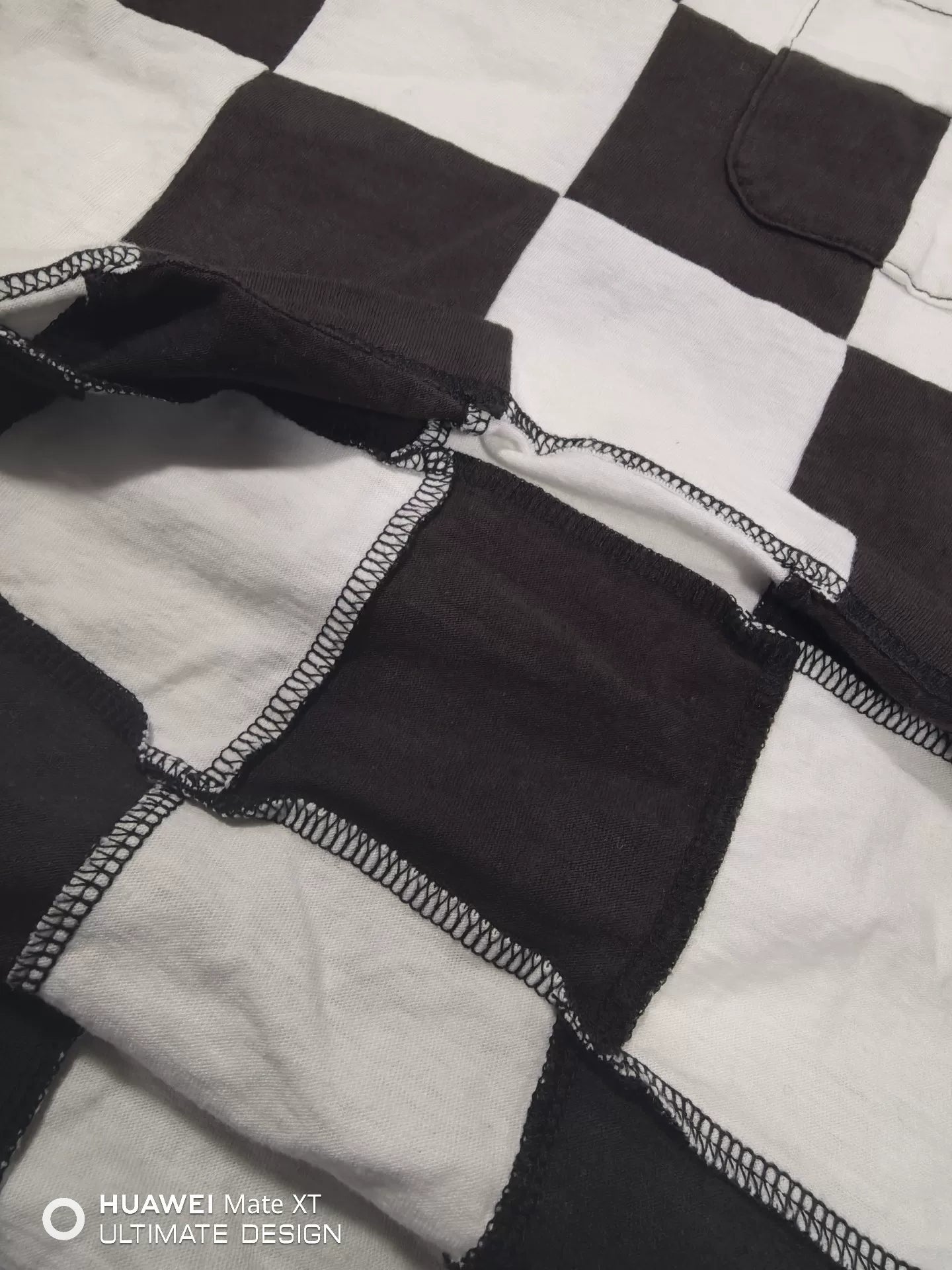 visvim jumbo tee checkered patchwork shirt