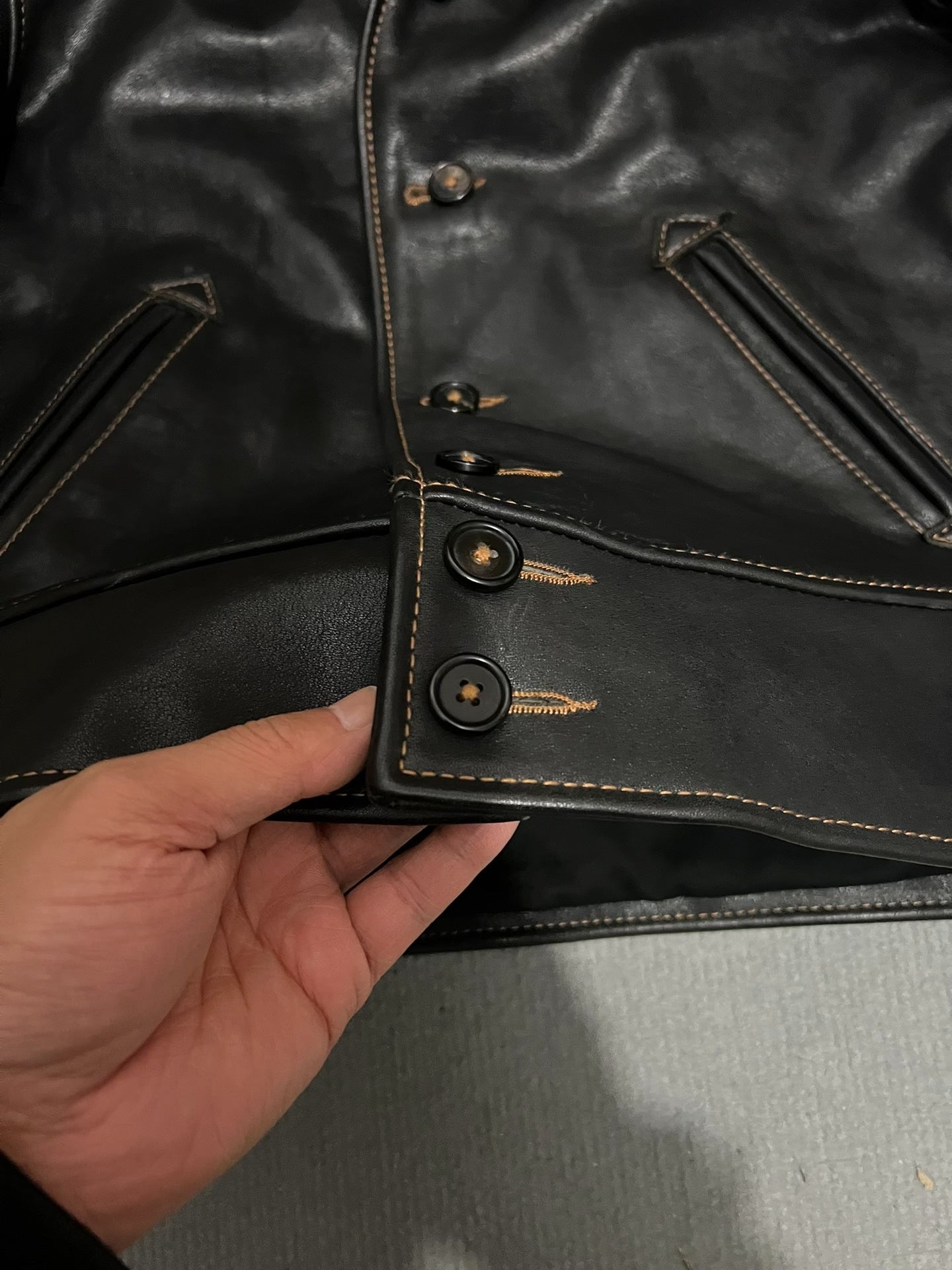 Campus Cowhide Leather Biker Jacket