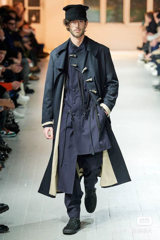 yohji yamamoto 2020aw coat in navy blue