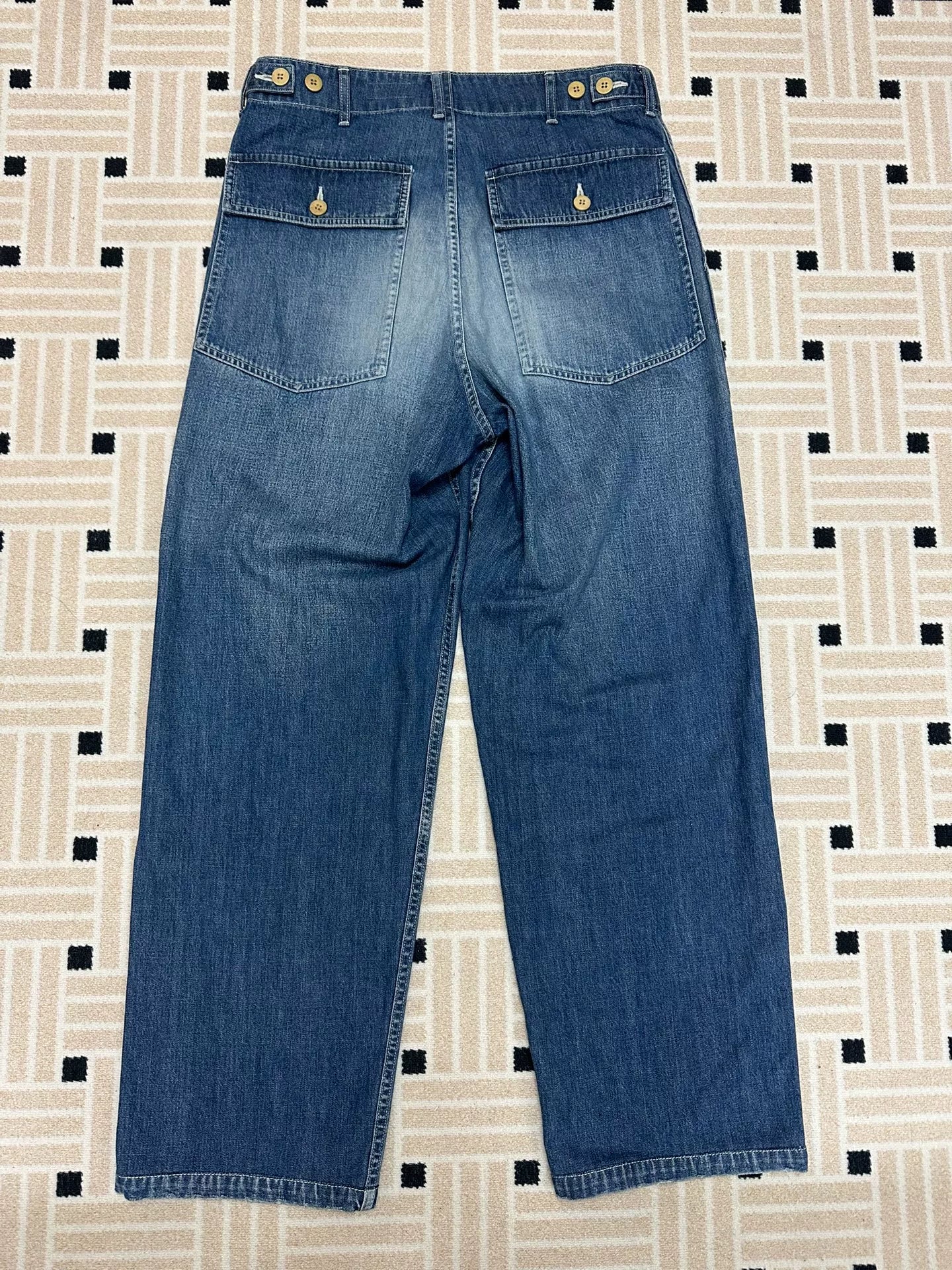 VISVIM SS BENNING DAMAGED DENIM PANTS