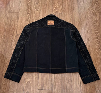 marine serre moon jacquard denim jacket