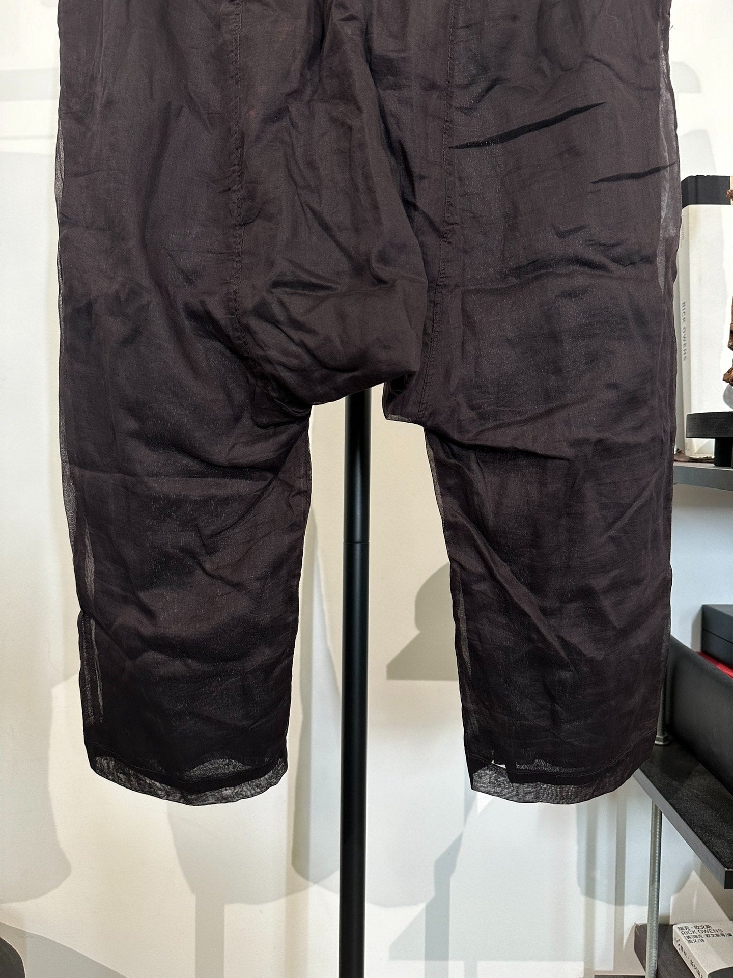 Rick Owens Double-Layer Mesh Cropped Pants 48