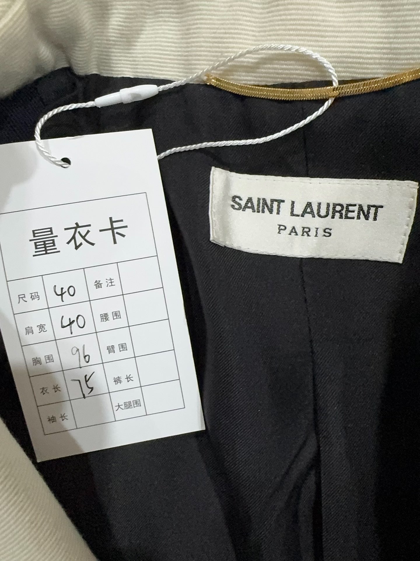 Saint Laurent Navy Gold Button Blazer
