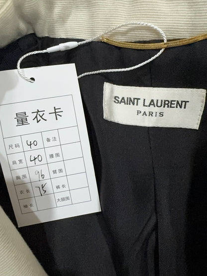 Saint Laurent Navy Gold Button Blazer