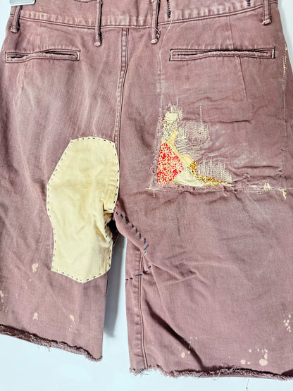 Kapital Patchwork Distressed Shorts