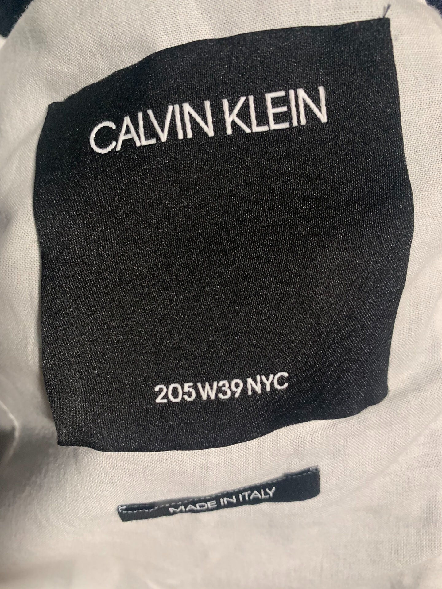 double-breasted navy blazer by calvin klein