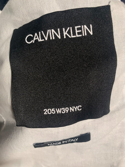 double-breasted navy blazer by calvin klein